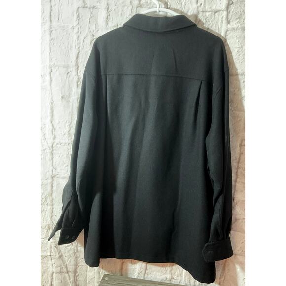 NWT Brandini Men’s Shacket Jacket Black XL Pure Wool Pockets Woolmark - Picture 2 of 8